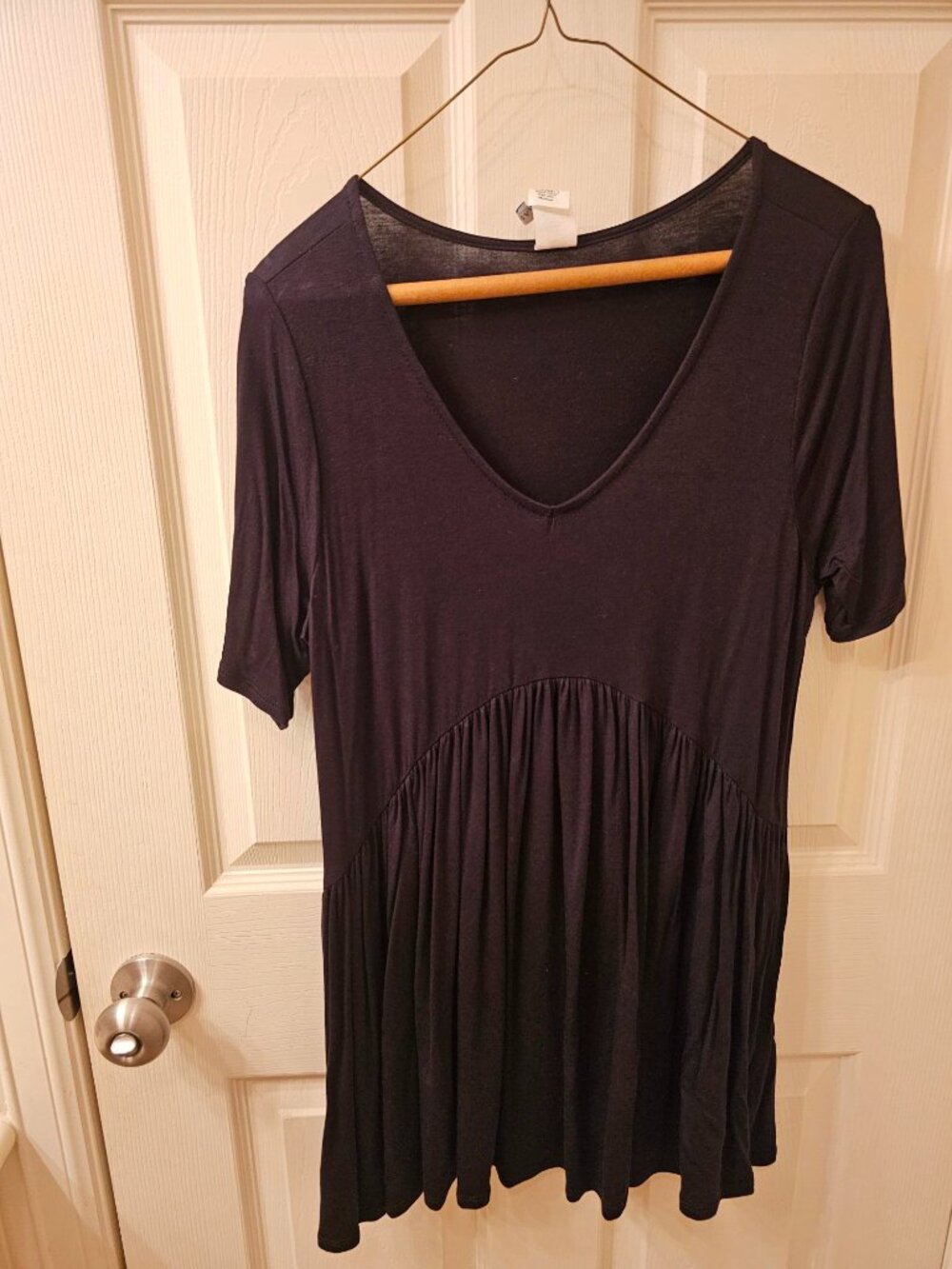 NWOT Bellamie Medium Black Babydoll Blouse